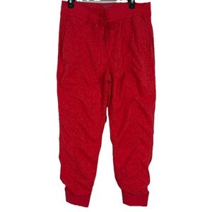 Athleta Attitude Lined Textured Pant II Women’s Size 14 Serpentine Matador Red